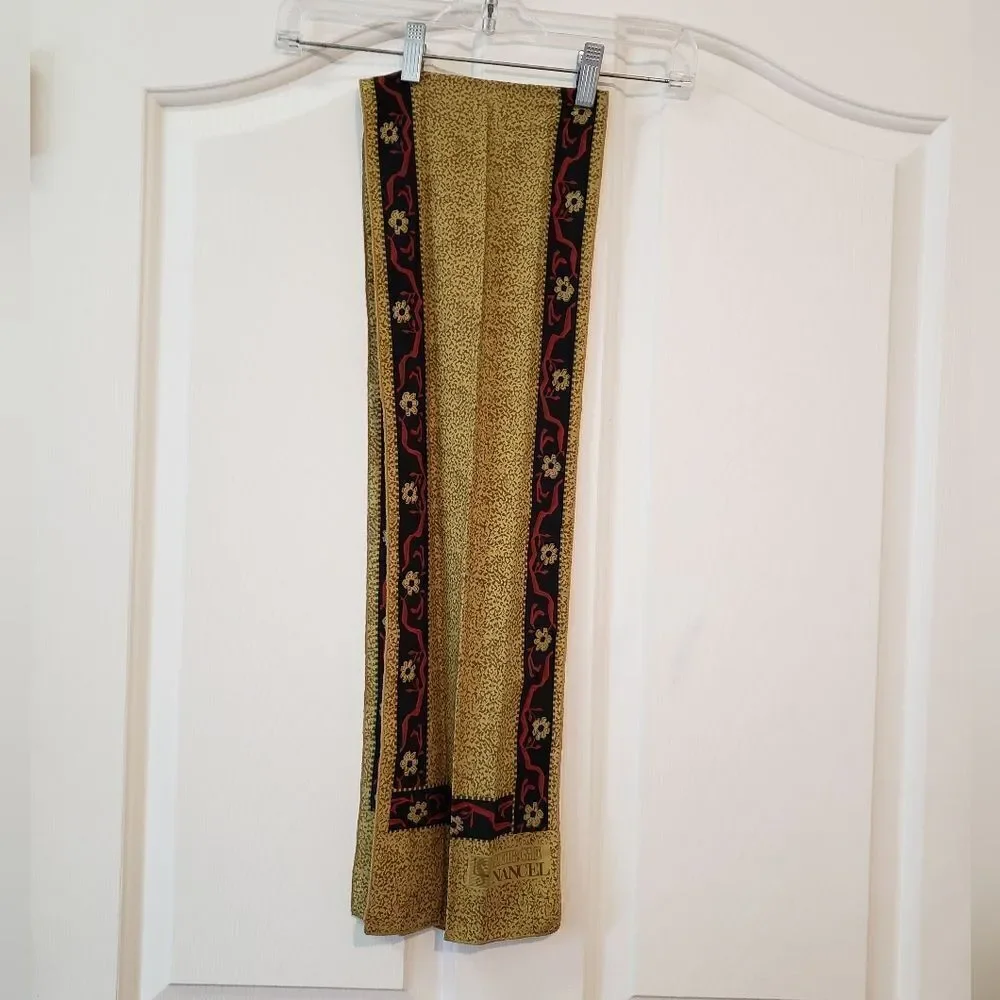 Serge Nancel Gold and Black Patterned Scarf